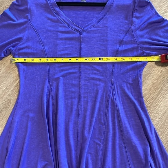 Soft Surroundings Women's Shirt Medium Purple Longline Coastal Grandma Classic - Picture 12 of 15